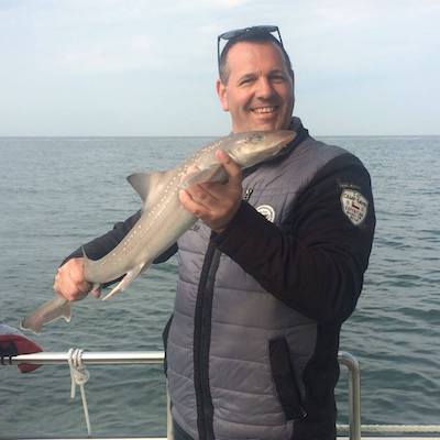 Haai gevangen tijdens zeevissen op de Noordzee